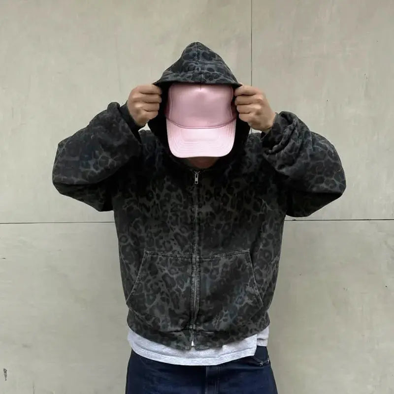 Hoodie Léopard - Avec Fermeture Ma boutique