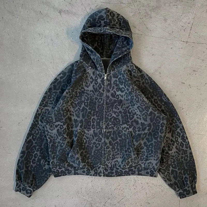 Hoodie Léopard - Avec Fermeture Ma boutique