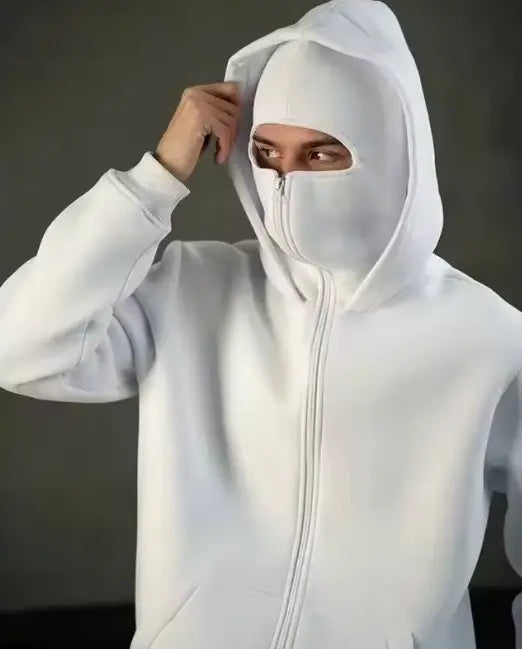 Hoodie with - Integrated Face Mask & Zipper Ma boutique