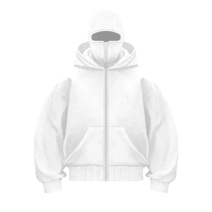 Hoodie with - Integrated Face Mask & Zipper Ma boutique