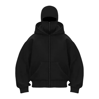Hoodie with - Integrated Face Mask & Zipper Ma boutique