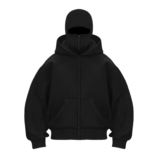 Hoodie with - Integrated Face Mask & Zipper Ma boutique